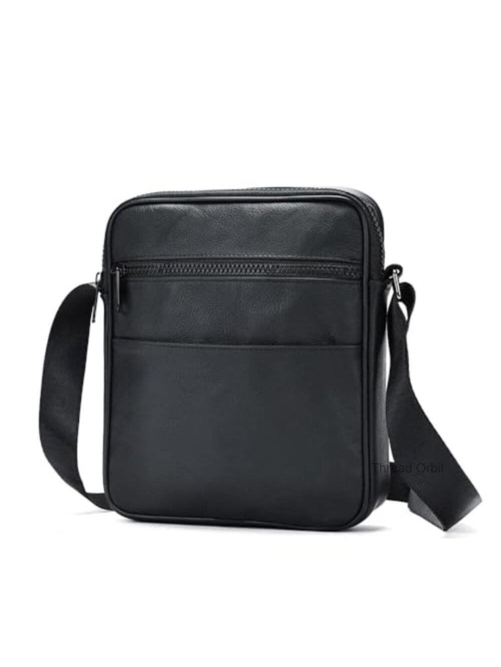 Genuine Leather Men's Crossbody Bag Compact Messenger Adjustable Strap